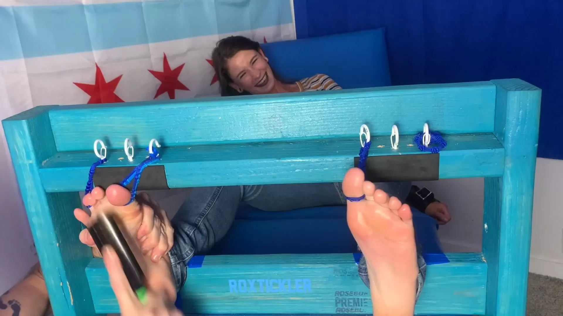 TheDevilsFootstool – Ambitious Beauty Model Sarah Tickled in Stocks.mp4_snapsho.webp