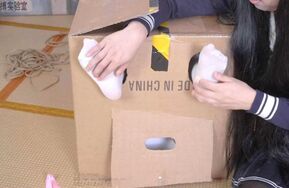 四糸乃被装在箱子中只露出白丝小脚被TK：四糸乃在吊篮中被TK